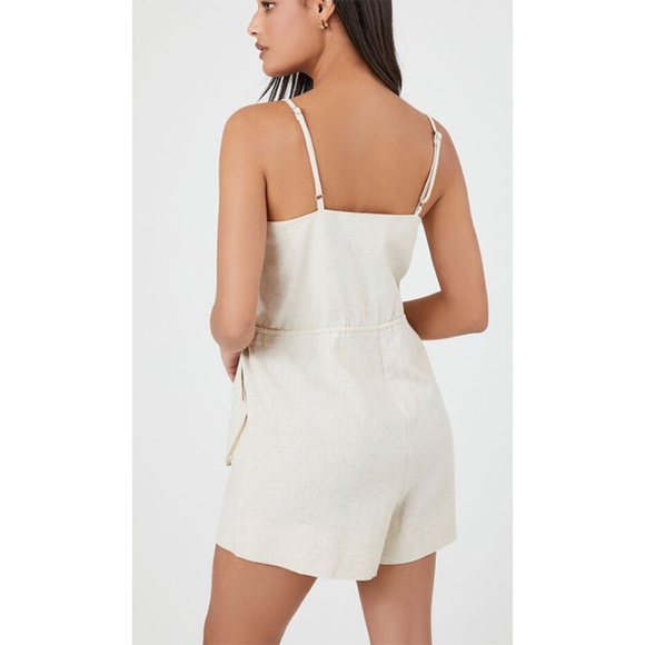 NWT F21 Drawstring Button-Front Romper - Picture 4 of 6